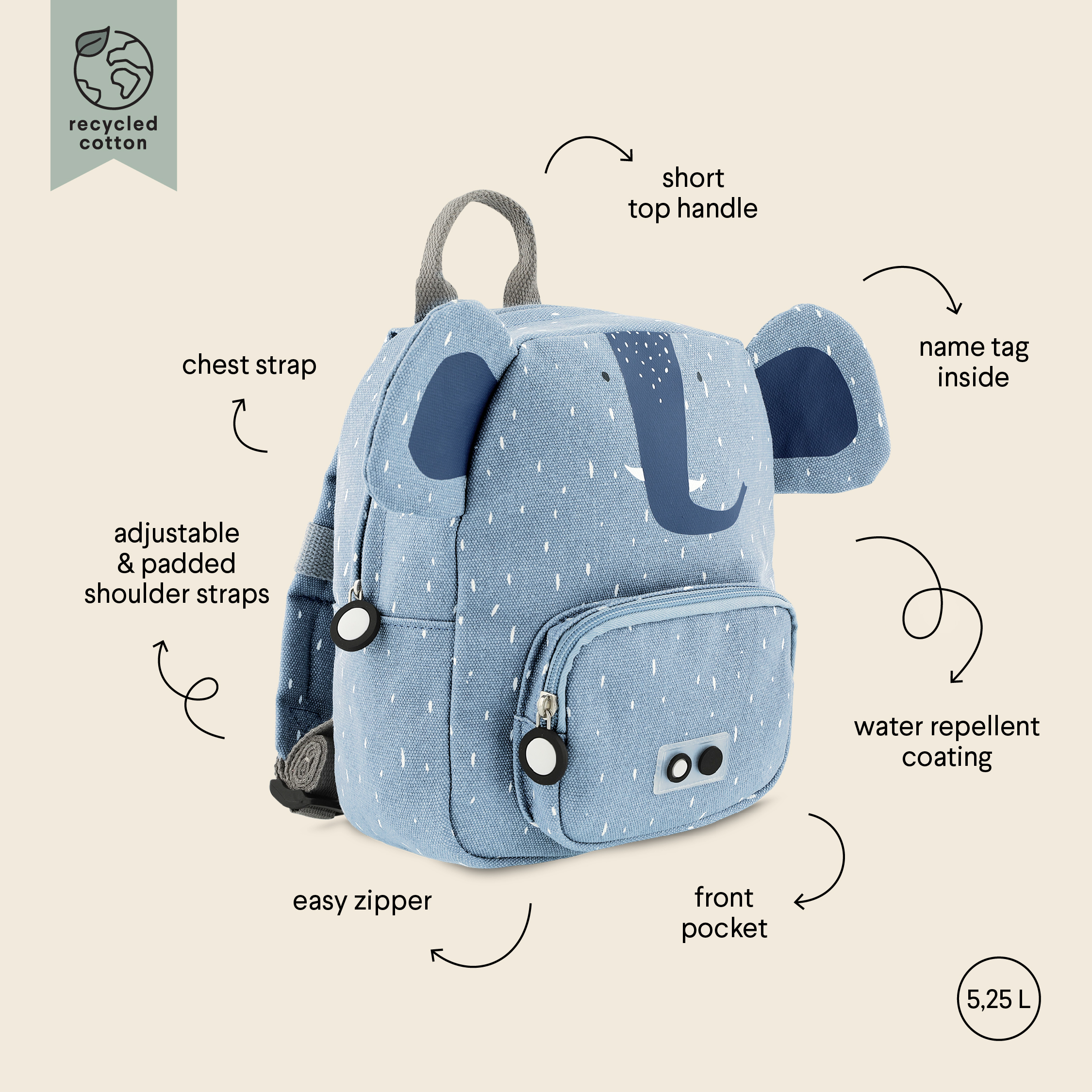 Backpack small - Mrs. Elephant